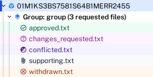 Request file icons after independent review